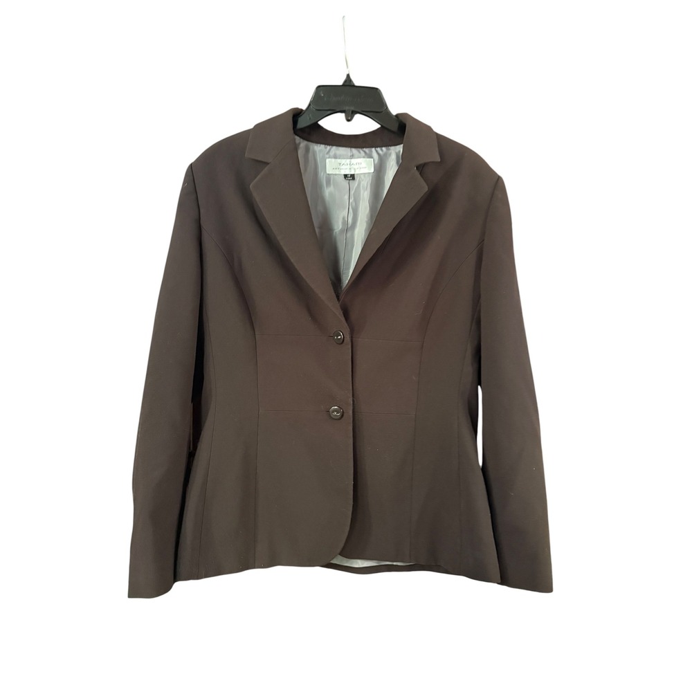 Tahari Arthur S. Levine Womens Brown 2 Piece Pant Suit Blazer Trousers Size 12